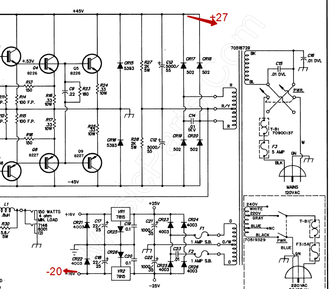 TNT 115. Noise at output, wrong Voltage, DDT is always ON. - Peavey Forum